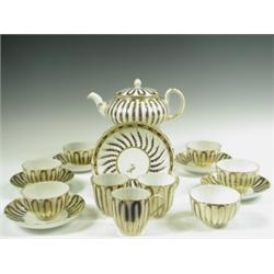 An early 19th Century Derby part tea and coffee service, comprising: six tea bowls, three coff...