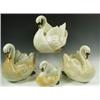 Image 1 : Three large Victorian pottery swans, and a similar smaller swan, some damage, tallest 30cm ...