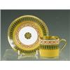 Image 1 : An early 19th Century Sevres cabinet cup and saucer painted with bands of 'Greek key' and 'pal...