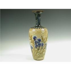 A Doulton Lambeth 'Eliza Simmance' baluster vase, restoration to the neck, 38cm high Est. 1...