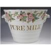 Image 1 : A large Victorian pottery two-handled milk pail, with printed and hand-touched enamel decorati...