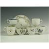 Image 1 : A Bow blanc de chine moulded teacup, a blue and white floral moulded Bow teacup, two pieces of...