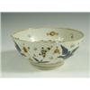 Image 1 : A Worcester bowl, printed in underglaze blue with the Birds in Branches pattern and later clob...