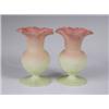 Image 1 : A pair of Thomas Webb Queens Burmese glass vases, each marked to the underside, 11.5cm high.<b...