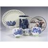 Image 1 : Six pieces of 18th Century English teaware, comprising: a Caughley "Boy on Buffalo" pattern ta...