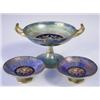 Image 1 : A trio of late l9th Century Minton porcelain pedestal bowls, each decorated with a polychrome...