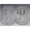 Image 1 : A pair of Victorian glass lustres, with facetted baluster stems and prism drop lustres, 22cm h...