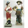 Image 1 : A pair of large early 20th Century Goldscheider figurines, modelled as a cavalier and female c...