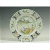 Image 1 : An 18th Century delft plate, decorated in polychrome colours, with a chinoiserie centre, 22cm...