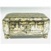 Image 1 : A 19th Century Japanese lacquer sewing box decorated with a gilt landscape scene incorporating...