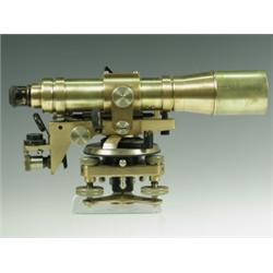 A 20th Century Hallbro brass theodolite, No. 37227, with original fitted blackened aluminium c...