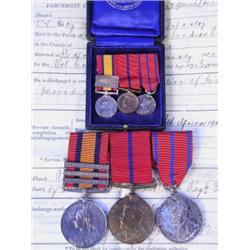 A Victoria South Africa medal with three bars 'South Africa 1901', 'Wittebergen' and 'Cape Col...