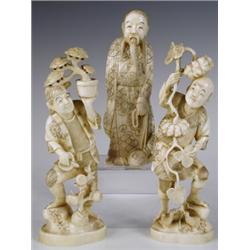 A Japanese carved ivory okimono, character mark to base, 17cm high Est. 150/250...