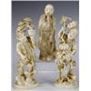 Image 1 : A Japanese carved ivory okimono modelled as a deity with long robes and a gourd at his feet, 1...