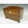 Image 1 : A good Victorian rosewood tea caddy, with a mother of pearl escutcheon and two internal lidded...