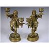 Image 1 : A pair of late l9th Century Continental bronze figural candelabra, on raised oval bases, 24.5c...