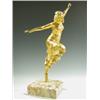 Image 1 : An early 20th Century gilt bronze figure of a female leaning forward with arms outstretched, (...