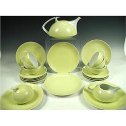 A Rosenthal porcelain tea set, in a pale yellow ground, comprising of six cups and plates, sev...