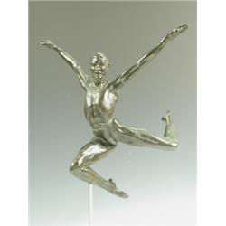 A mid 20th Century bronze leaping ballet dancer, on a modern marble base Est. 150/250...