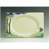Image 1 : A Clarice Cliff rectangular 'Blue Firs' pattern Biarritz plate, 1937, printed with blue trees...