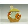 Image 1 : A Clarice Cliff bizarre nasturtium pattern Bon Jour preserve pot and cover, printed marks, (ti...