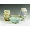Image 1 : A Clarice Cliff moulded vase, a bowl and a Radford vase, 23.2cm high (3) Est. 70/100...