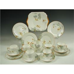 A Shelley six piece tea service, comprising cups, saucers and side plates, two sandwich plates...