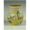 Image 1 : A Clarice Cliff 'Brookfields' pattern vase, shape 565, printed factory marks, 11.5cm high E...