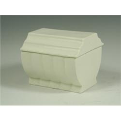 A Wedgwood Keith Murray cigarette box and cover, impressed and printed K M Wedgwood, 8cm high<...