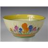 Image 1 : A Clarice Cliff "Crocus" pattern fruit bowl with black printed Bizarre mark, 22cm diameter.<br...