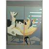 Image 1 : William Jones (Australian) 'AWAY FROM IT ALL' Figures sunbathing, abstract, acrylic on canvas,...
