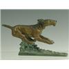 Image 1 : An early 20th Century cold painted bronze of a leaping terrier, K Salat, 19cm long, 10.5cm hig...