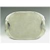Image 1 : A Liberty pewter tray, of shaped rectangular form, hammered decoration, with inscription, 'To...