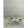 Image 1 : A chrome standard lamp with an oval shelf and ashtrays, some damage Est. 60/100...