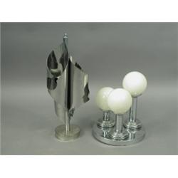 Two chrome ceiling lights Est. 130/180...