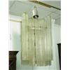 Image 1 : A modern hanging hall light with square moulded glass tube shades Est. 80/120...