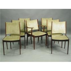 A set of seven Danish rosewood dining chairs, six singles and one carver, c.1970 Est. 100/1...