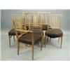 Image 1 : Six Gordon Russell walnut dining chairs, five singles and one carver Est. 80/120...