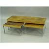 Image 1 : An Archie Shine rosewood and chrome nest of three tables, c.1970, 123cm long Est. 150/200...