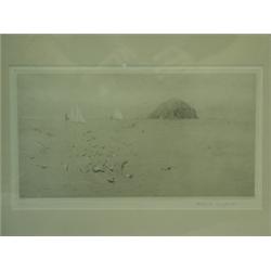 Rowland Langmaid (1897-1956) 'AILSA CRAIG' Etching, signed in pencil,16 x 30cm Est. 80/1...
