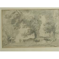 George Soper (1870-1942) CATTLE IN A LANE Signed with initials 'G. S.', pencil, 20 x 30cm<b...