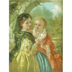 English School, 19th Century 'THE LETTER' Oil on canvas, 29cm x 24cm Est. 250/350...