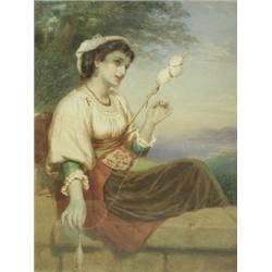 Professor Moritz Conradi (fl. 1865-1876) 'THE SHEPHERD'S DAUGHTER' Signed and dated 1872, w...