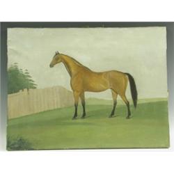 English School, 19th Century A HORSE IN A LANDSCAPE Oil on canvas, 41 x 53cm Est. 380/45...