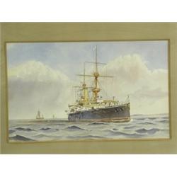 C H S Douglas A WORLD WAR ONE BRITISH CRUISER Signed, watercolour, 27 x 43cm Est. 200/30...