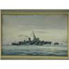 Image 1 : Roger Chapelet (1902-1995) HMS ESPEIGLE Signed bottom right, also with an anchor symbol, go...