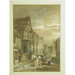 George Hayes WELSH STREET SCENES A pair, signed and dated 1878, watercolour Est. 200/300...