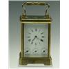 Image 1 : An early 20th Century eight day French brass cased carriage clock with day, date and alarm sub...