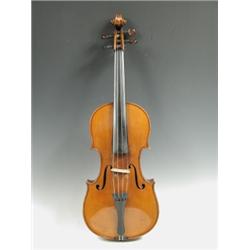 A violin, with a two piece back, and paper label 'Von Dolling? Den Fungeren', possibly Austria...
