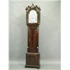 Image 1 : An early 19th Century mahogany longcase clock, the hood with a swan neck cornice, three brass...